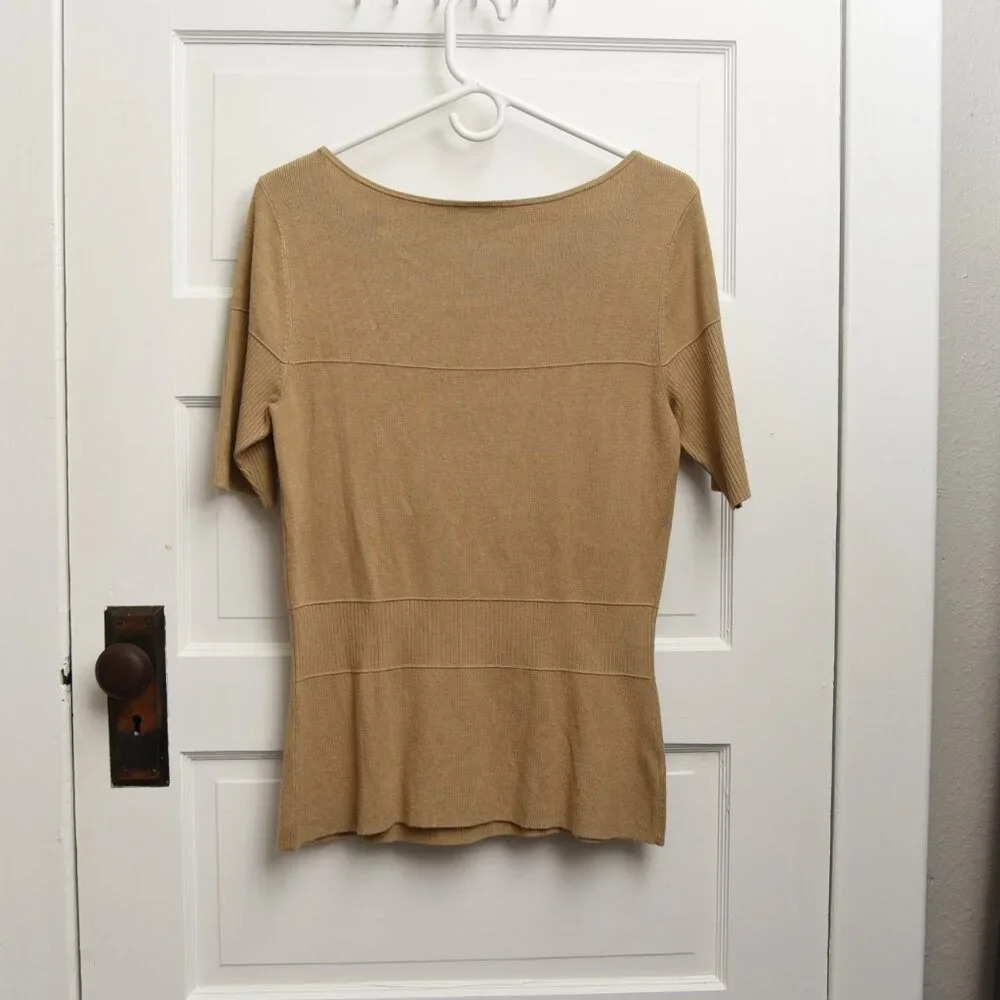 Ann Taylor Khaki‎ Sweater tee crew neck size M - Picture 3 of 5